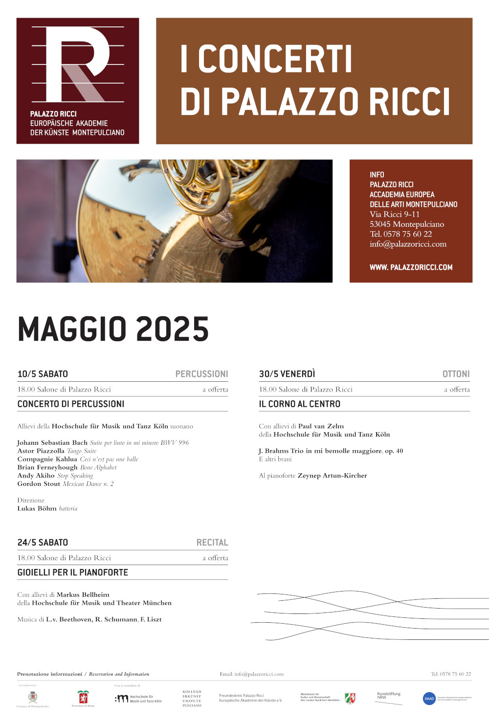 I Concerti di Maggio 2025 a Palazzo Ricci